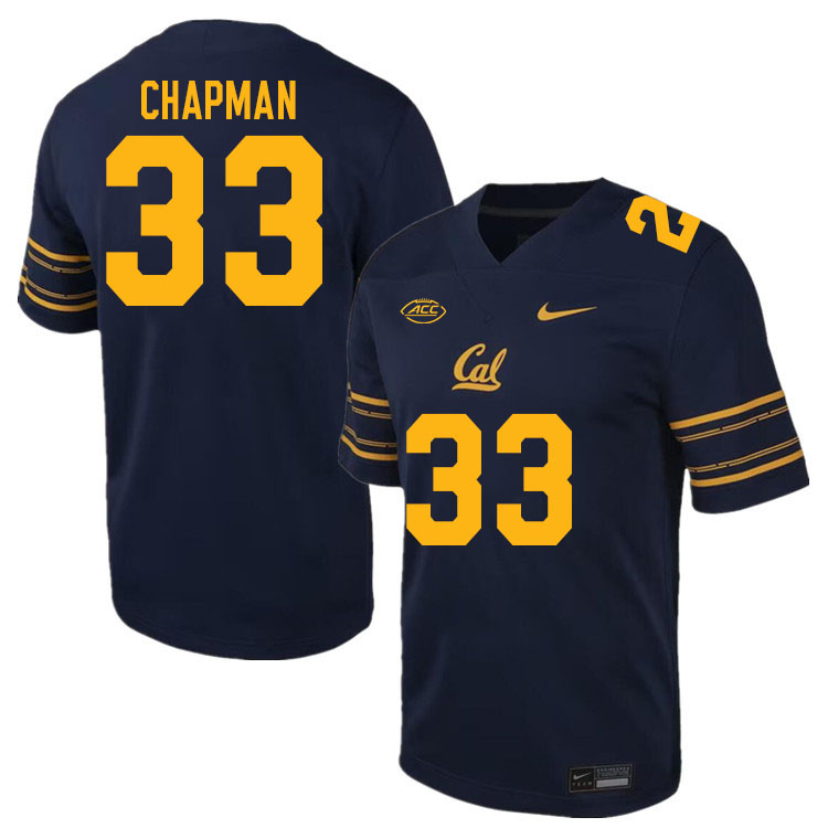 Men #33 Dean-Taylor Chapman California Golden Bears ACC Conference College Football Jerseys Stitched